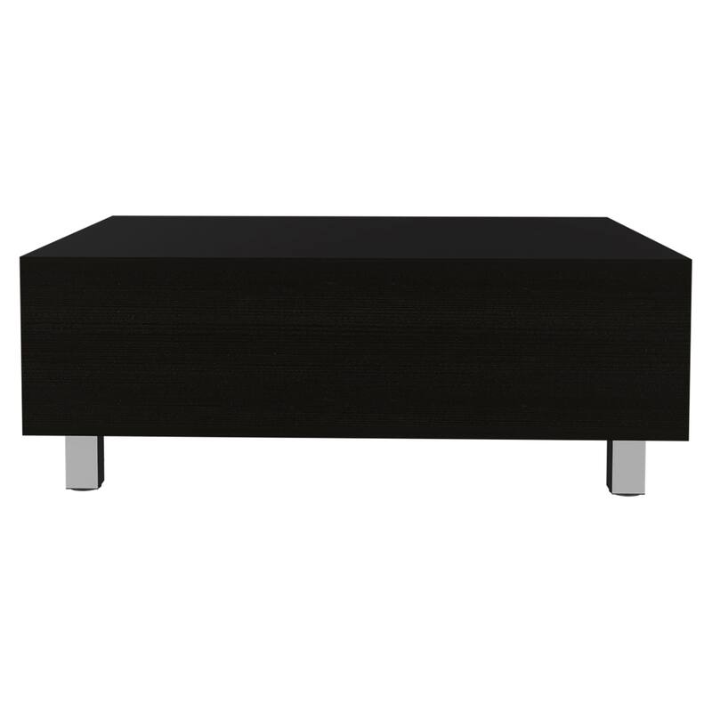 32" Black Manufactured Wood Rectangular Lift Top Coffee Table With